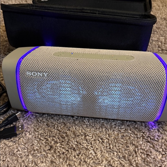 Sony Waterproof Bluetooth Speaker with Blue Accents